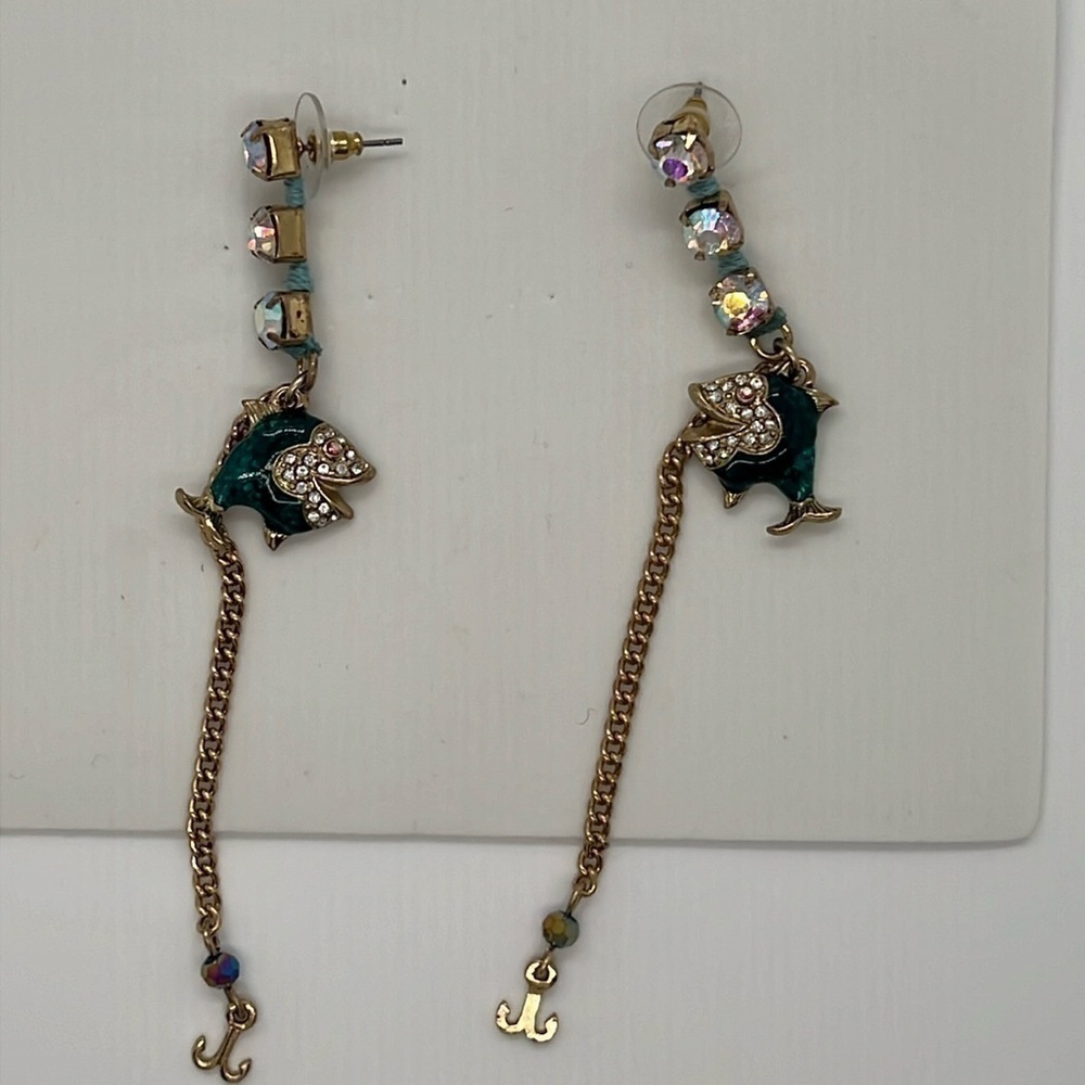 Betsy Johnson “ship shape” fish earrings